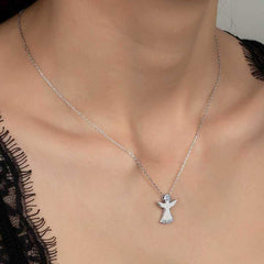 Swarovski Stone Silver Angel Women's Necklace