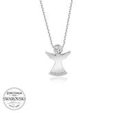 Swarovski Stone Silver Angel Women's Necklace