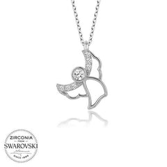 Swarovski Stone Silver Angel Women's Necklace