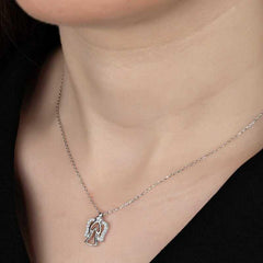 Swarovski Stone Silver Angel Women's Necklace