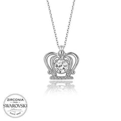Swarovski Stone Silver Angel Women's Necklace