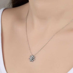 Swarovski Stone Silver Daisy Women's Necklace