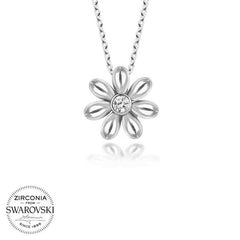 Swarovski Stone Silver Daisy Women's Necklace