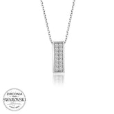 Swarovski Stone Silver Row Stone Women's Necklace