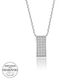 Swarovski Stone Silver Row Stone Women's Necklace