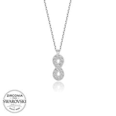 Swarovski Stone Silver Infinity Women's Necklace