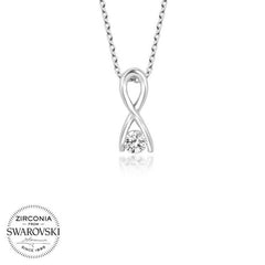 Swarovski Stone Silver Infinity Women's Necklace