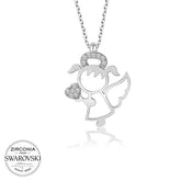 Silver Water Fairy Necklace with Swarovski Stones for Women