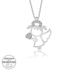 Silver Water Fairy Necklace with Swarovski Stones for Women