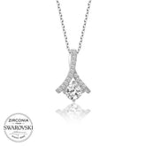 Swarovski Stone Silver Solitaire Women's Necklace
