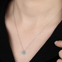 Swarovski Stone Silver Solitaire Women's Necklace