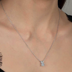 Swarovski Stone Silver Solitaire Women's Necklace