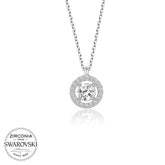 Swarovski Stone Silver Solitaire Women's Necklace