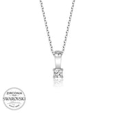 Swarovski Stone Silver Solitaire Women's Necklace