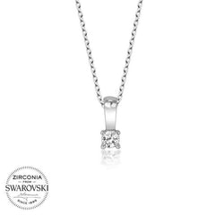 Swarovski Stone Silver Solitaire Women's Necklace