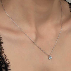 Swarovski Stone Silver Solitaire Women's Necklace