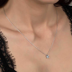 Swarovski Stone Silver Solitaire Women's Necklace