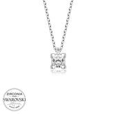 Swarovski Stone Silver Solitaire Women's Necklace
