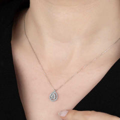 Swarovski Stone Silver Solitaire Women's Necklace