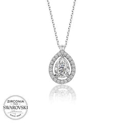 Swarovski Stone Silver Solitaire Women's Necklace