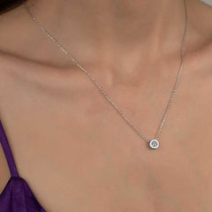 Swarovski Stone Silver Solitaire Women's Necklace