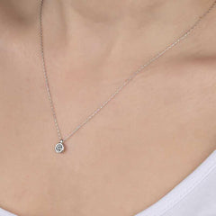 Swarovski Stone Silver Solitaire Women's Necklace