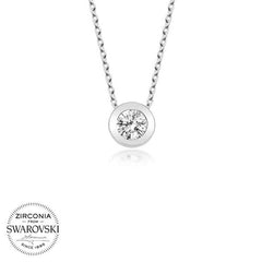 Swarovski Stone Silver Solitaire Women's Necklace