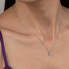 Swarovski Stone Silver Solitaire Women's Necklace