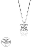 Swarovski Stone Silver Solitaire Women's Necklace