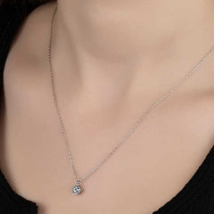 Swarovski Stone Silver Solitaire Women's Necklace