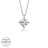 Swarovski Stone Silver Solitaire Women's Necklace