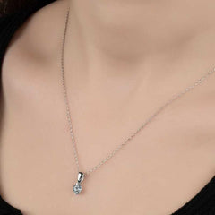 Swarovski Stone Silver Solitaire Women's Necklace