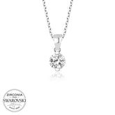 Swarovski Stone Silver Solitaire Women's Necklace