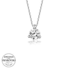 Swarovski Stone Silver Solitaire Women's Necklace