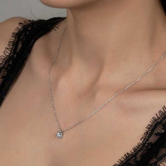Swarovski Stone Silver Solitaire Women's Necklace