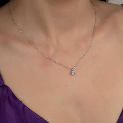 Swarovski Stone Silver Solitaire Women's Necklace