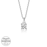 Swarovski Stone Silver Solitaire Women's Necklace