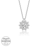 Swarovski Stone Silver Solitaire Women's Necklace