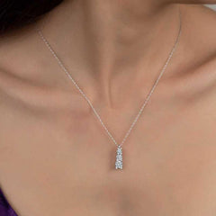 Swarovski Stone Silver Three Stone Solitaire Women's Necklace