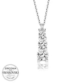 Swarovski Stone Silver Three Stone Solitaire Women's Necklace