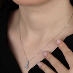 Swarovski Stone Silver Three Stone Solitaire Women's Necklace