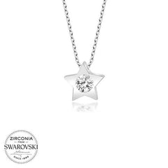 Swarovski Stone Silver Star Women's Necklace