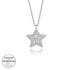 Swarovski Stone Silver Star Women's Necklace