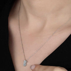 Swarovski Stone Silver Star Solitaire Women's Necklace
