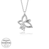 Swarovski Stone Silver Dragonfly Women's Necklace