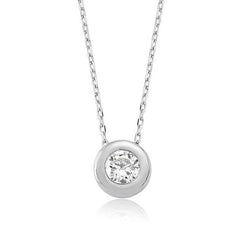 Silver Single Stone Women's Necklace