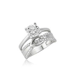 Silver Solitaire Knot Ring