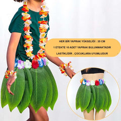 Jupe de fête hawaïenne d'inspiration tropicale Nessiworld, taille enfant