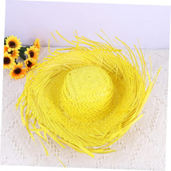 Nessiworld Tropikal Parti Sarı Hasır Hawaii Şapkası 13x36 cm