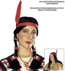 Perruque indienne tressée et poilue Nessiworld